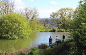 3 Men Fishing at Sherrill Farm Devon 